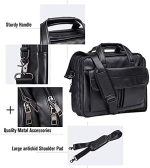 seyfocnia Mens Laptop Bag,15.6 Inch Leather Messenger Bag Water Resistant Business Travel Briefcase, Work Computer Bag Satchel Bag Husband Gifts(Brown - Image 3